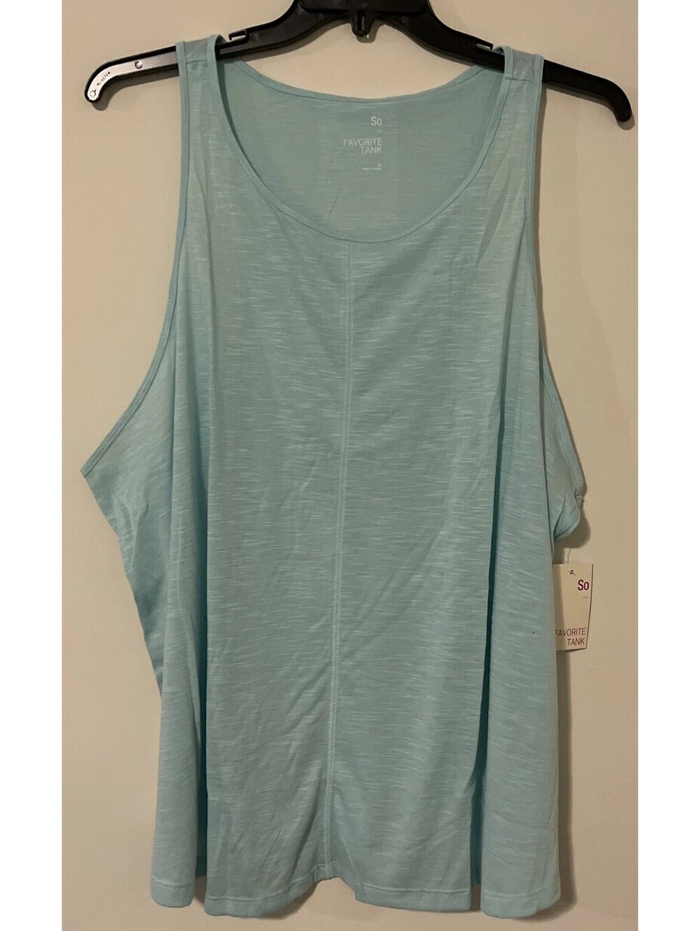 SO Womens 3x Sleeveless Favorite Blue-Green Lightweight Tank Top NWT! A2819